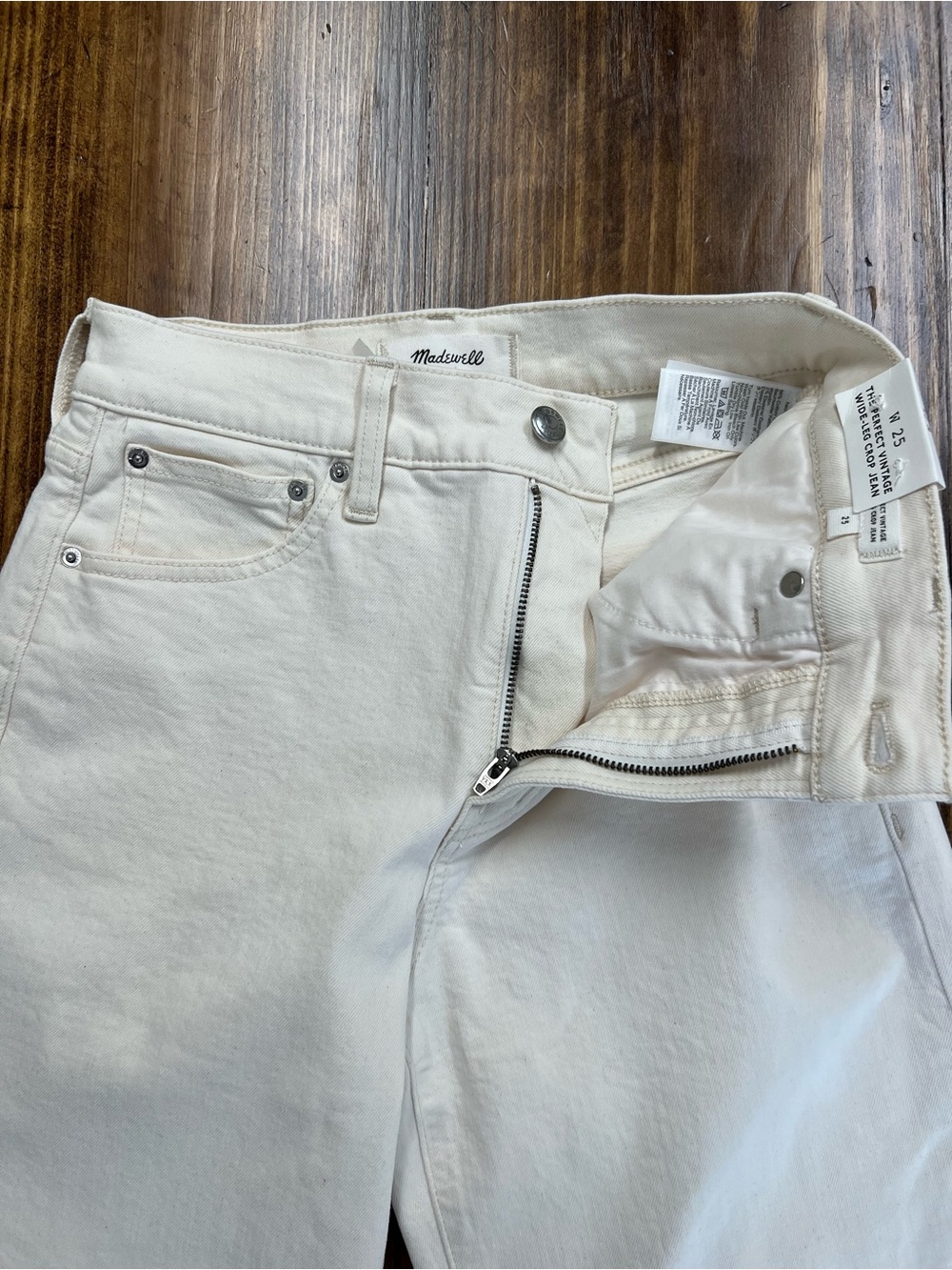 Madewell The Perfect Vintage Wide-Leg Crop Jean in Vintage Canvas Size 25 NWT - Picture 10 of 13